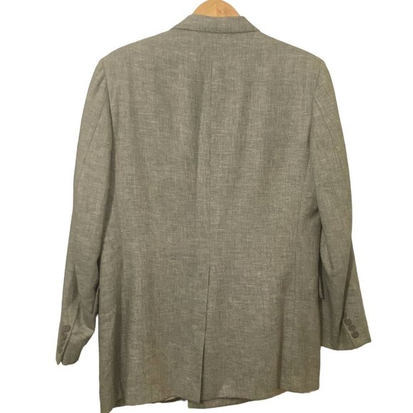 NORDSTROM Mens Double Breasted Blazer 39 Silk Wool Brown Tan - Picture 5 of 12